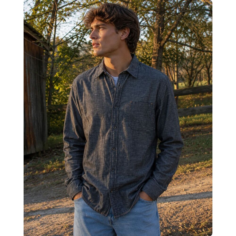 Salute Levelwear Shirt Mens Medium Gray Button Down Gorpcore Utility Outdoors